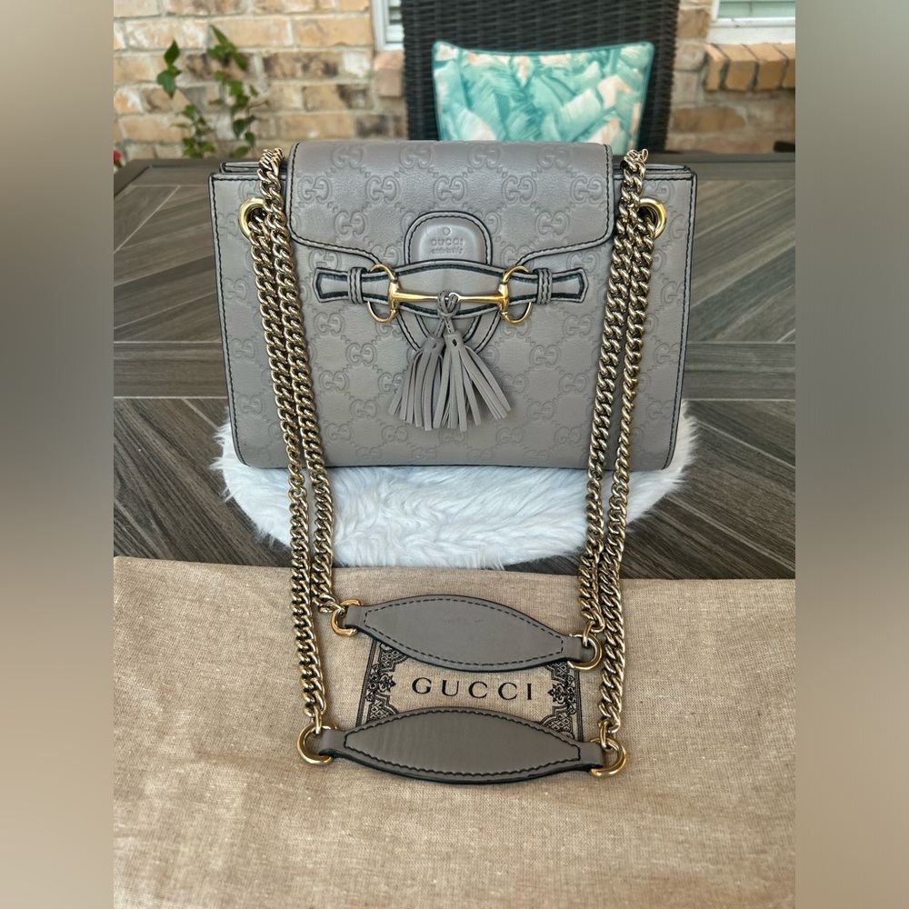 GUCCI Emily Guccissima Chain Leather Bag - Picture 2 of 16